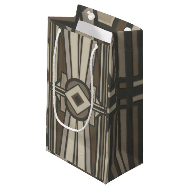 Neutral Deco Panel II Small Gift Bag (Front Angled)