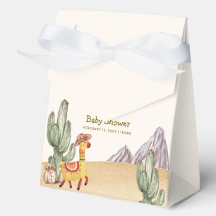 Neutral Desert Cactus Llama Cowboy Baby Shower Favour Box