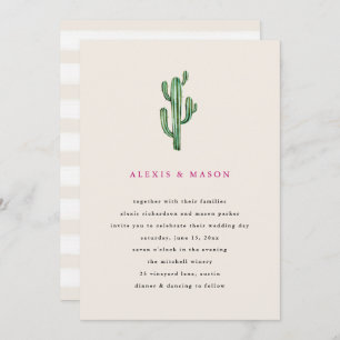 Neutral Desert   Cactus Wedding Invitation