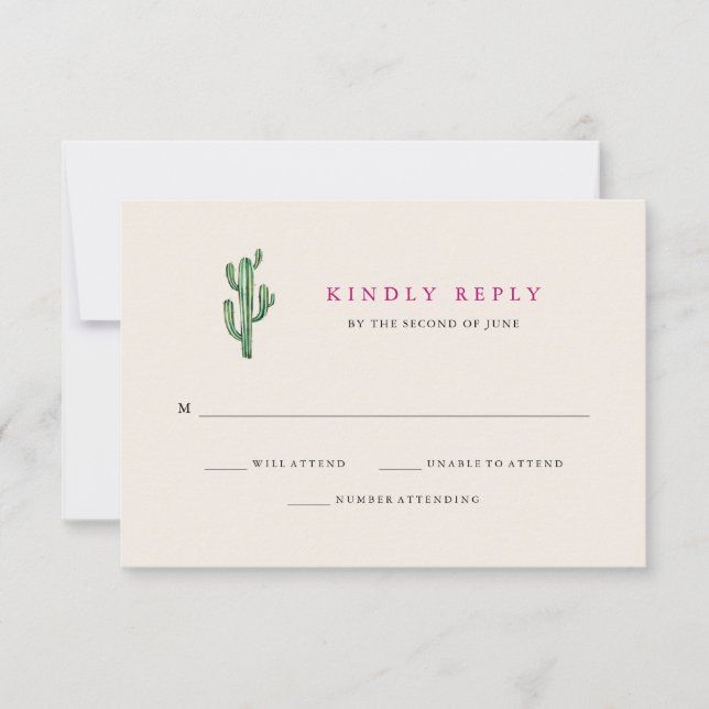 Neutral Desert | Cactus Wedding Response (Front)