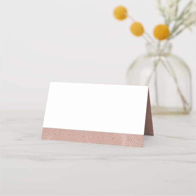 Neutral Desert Rose Pink Marble Tent Place Card (Front)