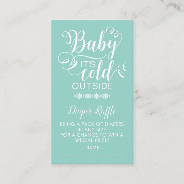 Neutral Diaper Raffle Baby It's Cold Outside Card (Front)