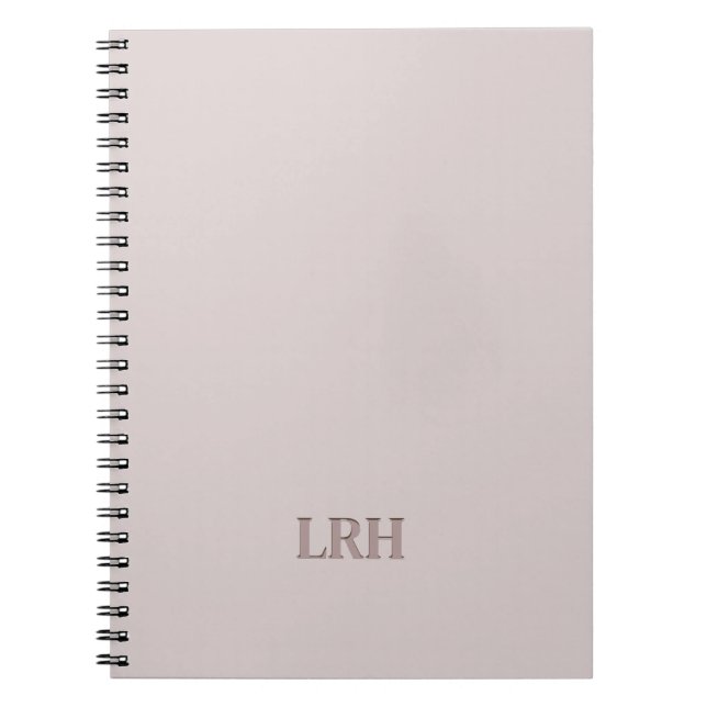 Neutral Double Layer Minimalist Initial Monogram  Notebook (Front)