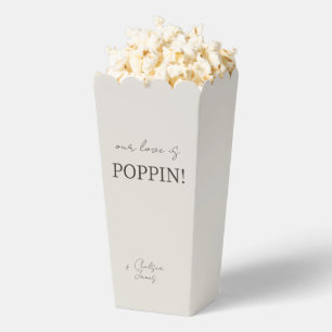 Neutral Dove Grey Chic Couple Popcorn Favour Box