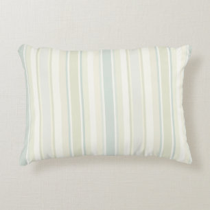 Neutral Dusty Blue Striped   Rustic Farmhouse Decorative Cushion
