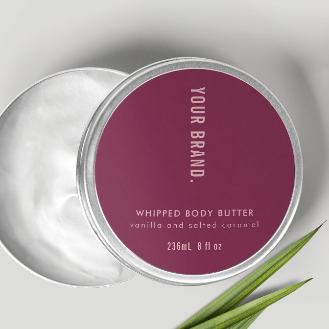 Neutral Dusty Pink & Red Product Packaging Jar Lid Classic Round Sticker (Neutral Dusty Pink & Red Product Packaging Jar Lid Classic Round Sticker)