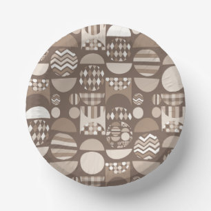 Neutral Earth Brown Nordic Scandinavian Paper Plate