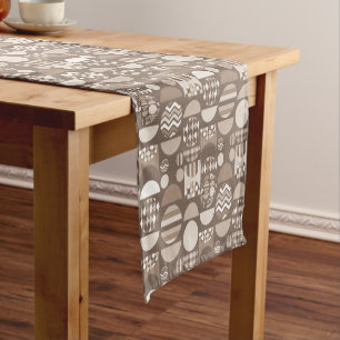 Neutral Earth Brown Nordic Scandinavian  Short Table Runner