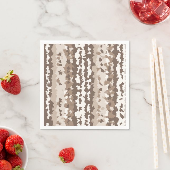 Neutral Earth Camo Irregular Abstract Design Napkin (Insitu)
