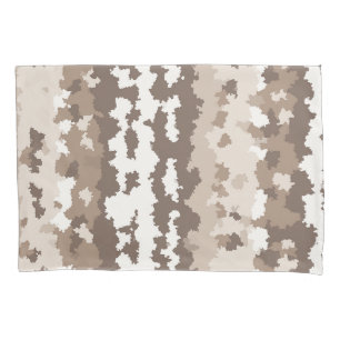 Neutral Earth Camo Irregular Abstract Design Pillowcase