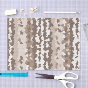 Neutral Earth Camo Irregular Abstract Design Tissue Paper