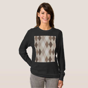 Neutral Earth Tan Harlequin Diamond T-Shirt