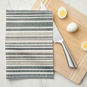 Neutral Earth Tone Boho Stripe Tea Towel