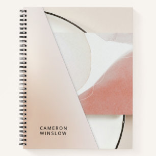 Neutral Earth-Tone Modern Abstract Notebook