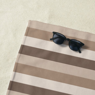 Neutral Earth Tones Stripes Pattern Design  Beach Towel