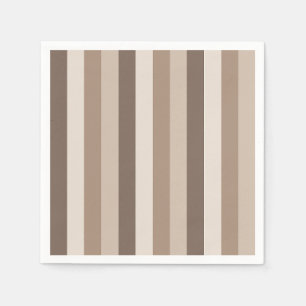 Neutral Earth Tones Stripes Pattern Design Napkin