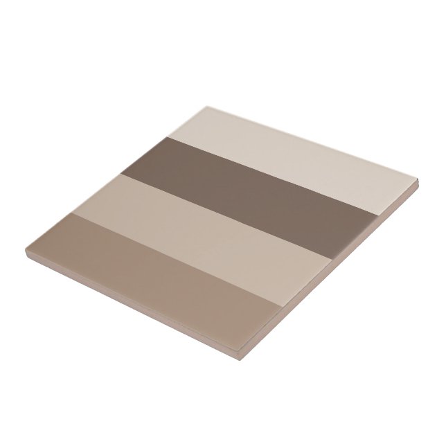 Neutral Earth Tones Stripes Pattern Design  Tile (Side)