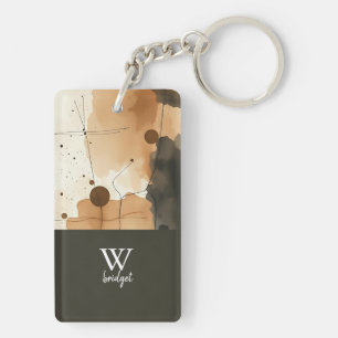 Neutral Earthy Abstract Layers Key Ring