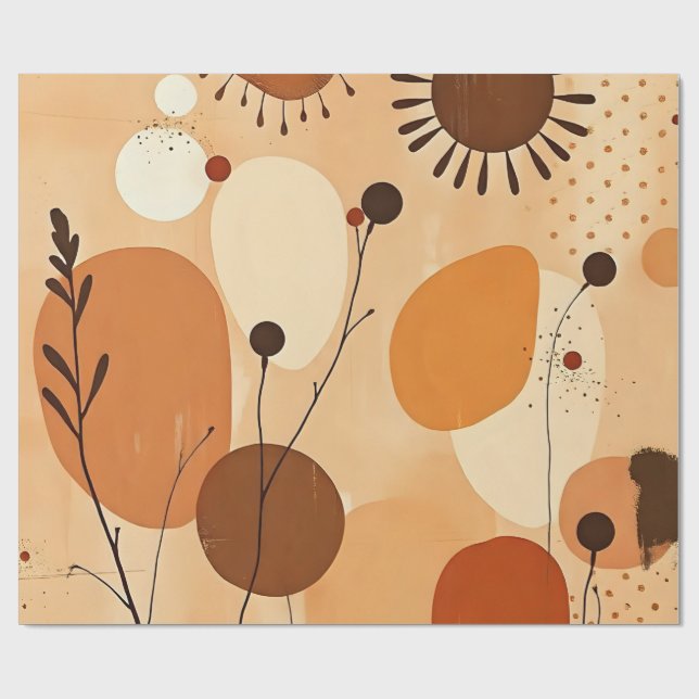 Neutral Earthy Abstract Layers Wrapping Paper (Flat)
