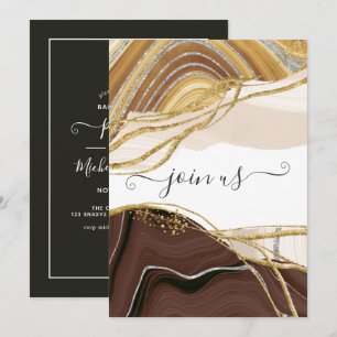 Neutral Earthy Agate Bachelorette Party Invitation