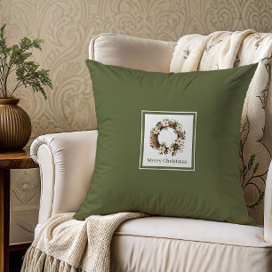 Neutral Earthy Christmas Pillow Gift for Her