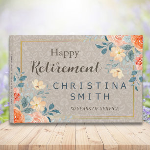Neutral Earthy Floral Watercolor Retirement Party Guest Book