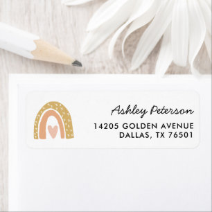 Neutral Earthy Rainbow Party Return Address