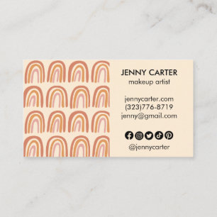 Neutral Earthy Rainbows Pattern Boho Unique  Business Card
