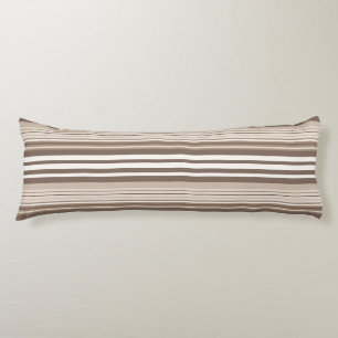 Neutral Earthy Tone Stripes Pattern Design  Body Cushion