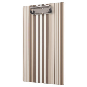 Neutral Earthy Tone Stripes Pattern Design Clipboard