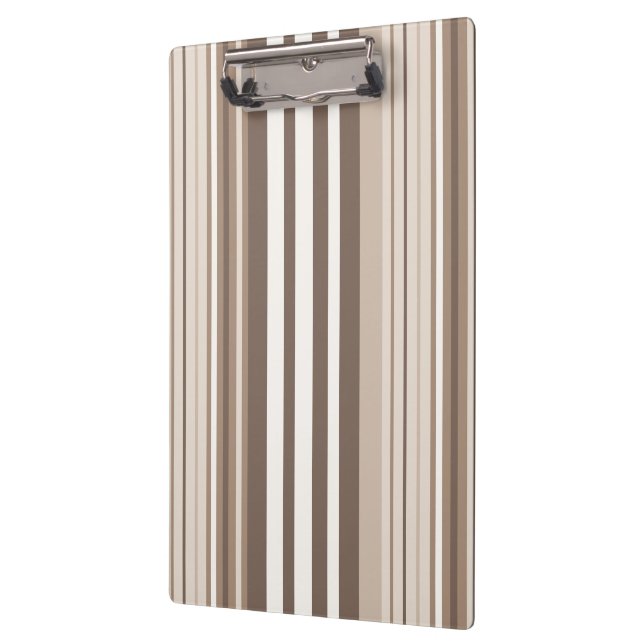 Neutral Earthy Tone Stripes Pattern Design  Clipboard (Left)