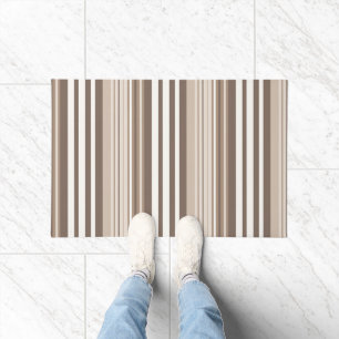 Neutral Earthy Tone Stripes Pattern Design  Doormat