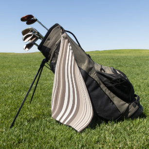 Neutral Earthy Tone Stripes Pattern Design  Golf Towel