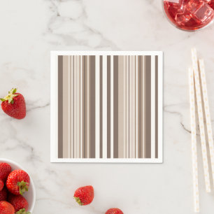 Neutral Earthy Tone Stripes Pattern Design Napkin