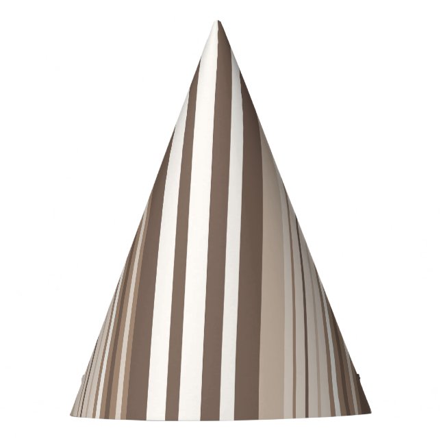 Neutral Earthy Tone Stripes Pattern Design  Party Hat (Front)