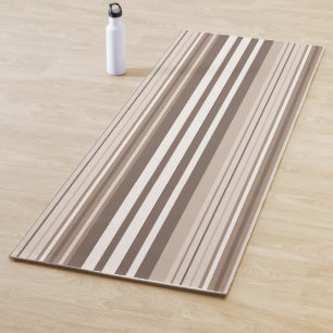 Neutral Earthy Tone Stripes Pattern Design  Yoga Mat