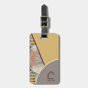 Neutral Elegance Logo Abstract Accents Tan Brown Luggage Tag