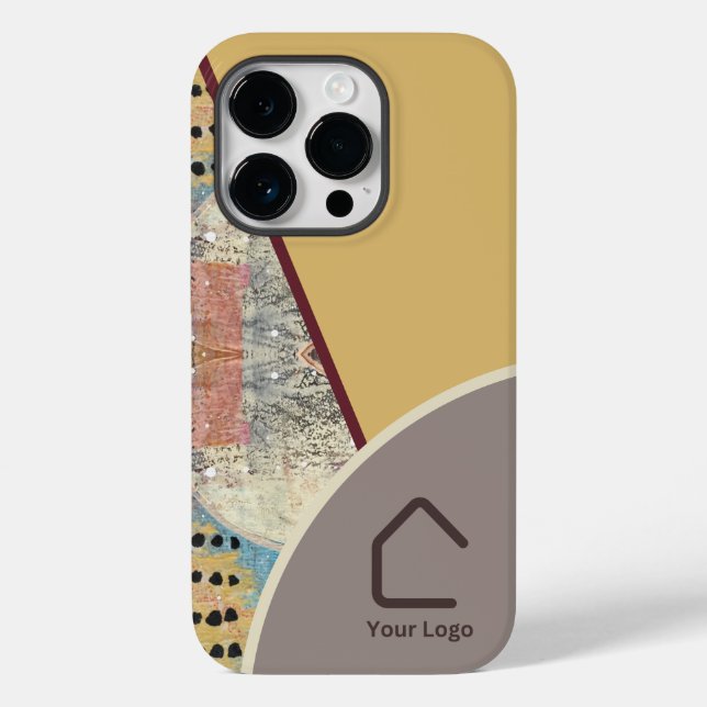 Neutral Elegance with Abstract Accents Logo Case-Mate iPhone Case (Back)