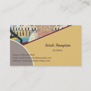 Neutral Elegance with Abstract Accents QR Code Business Card