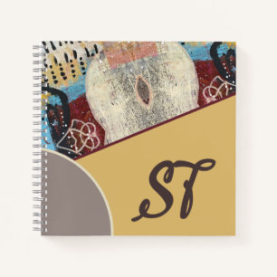Neutral Elegance with Abstract Mixed Media Accents Notebook