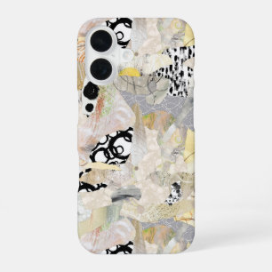 Neutral Elegant Abstract Collage Design iPhone 16 Case