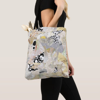 Neutral Elegant Abstract Collage Design Tote Bag