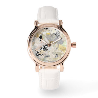 Neutral Elegant Abstract Collage Design Watch