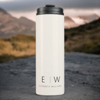 Neutral Elegant Modern Minimalist Monogram Name