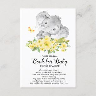 Neutral Elephant Baby Shower Book for Baby Card