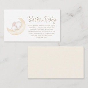 Neutral Elephant moon Baby shower Books for baby Enclosure Card