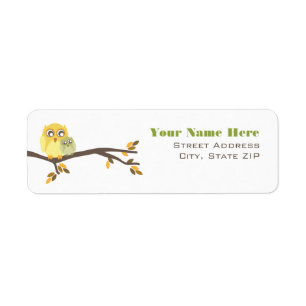 Neutral Fall Baby Shower Label Mum & Baby Owl