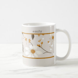Neutral Fall Foliage Boho Stripe Coffee Mug
