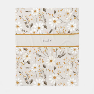 Neutral Fall Foliage Fleece Blanket