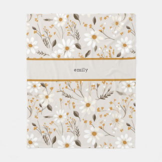 Neutral Fall Foliage Fleece Blanket